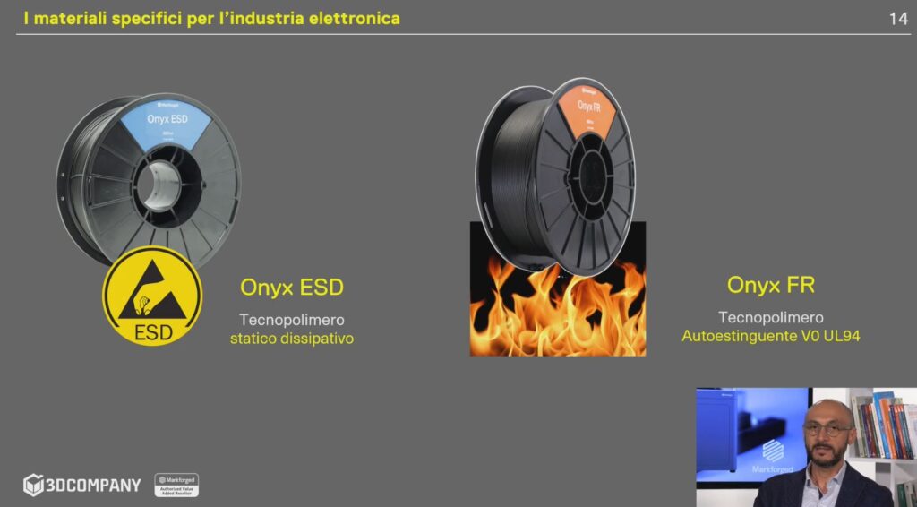 I materiali Onyx ESD e Onyx FR di Markforged | 3D Company